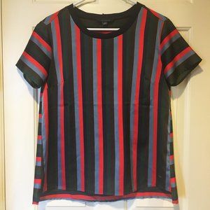 Tommy Hilfiger short sleeve strip women's silk like top _ XS TP/XP / M